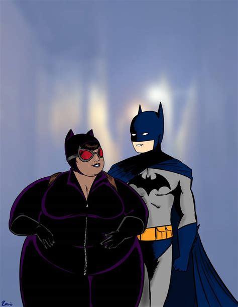 Fat Catwoman And Batman By Plus Spider On Deviantart