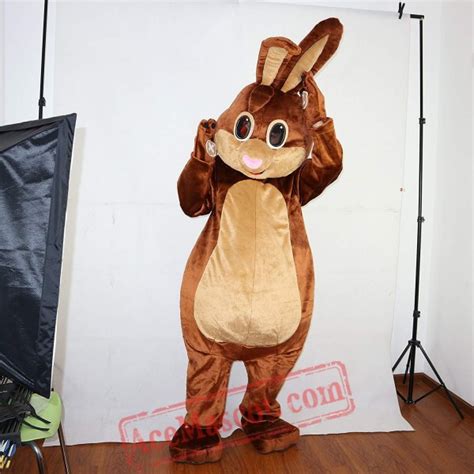 Brown Rabbit Bunny Mascot Costume For Adult