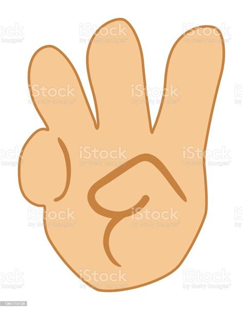 Three Fingers Counting Icon For Education Hands With Fingers Stock