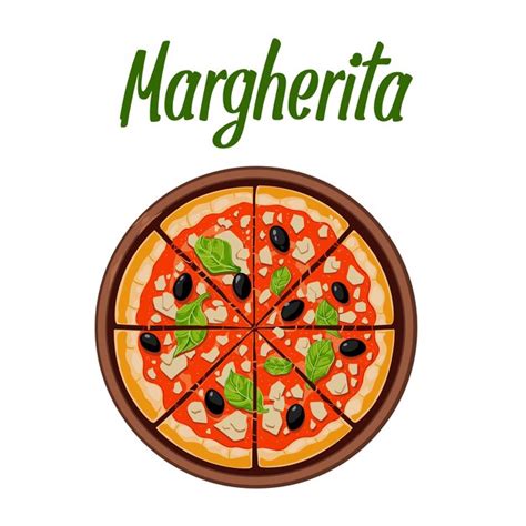 Premium Vector Margherita Italian Pizza Illustration