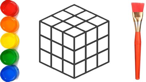 How To Draw A Rubik Cube Easy Ks Art In 2021 Rubiks Cube Drawings Cube