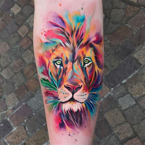 Watercolor Lion Tattoos Are A Great Way To Express Your Creativity