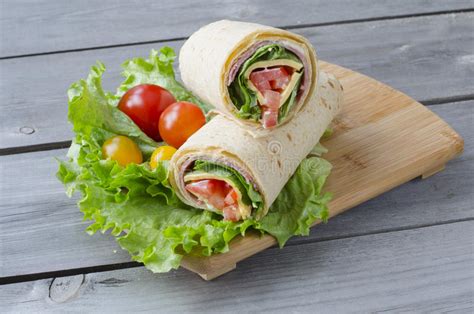 Wrap Sandwiches Stock Image Image Of Isolated Healthy 33602269