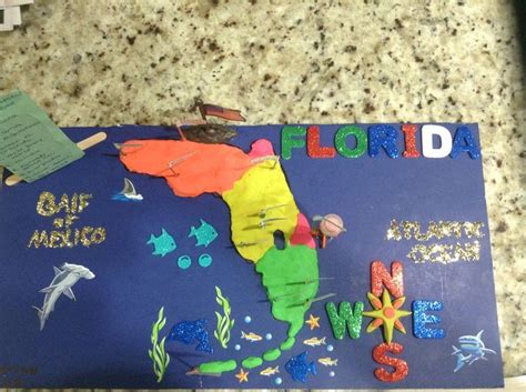Pin By Melissa Caballero On Florida Map Map Projects Kids Science