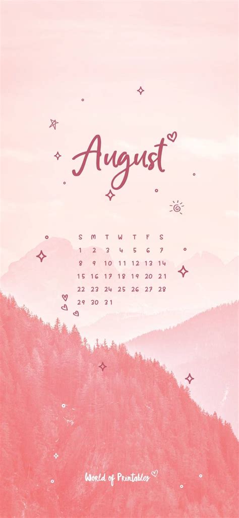Free Cute August Calendar And Planner Set In 2021 August Wallpaper