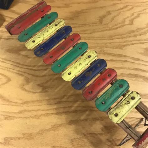 Vintage 1950s Wooden And Tin Toy Xylophone 800 Picclick
