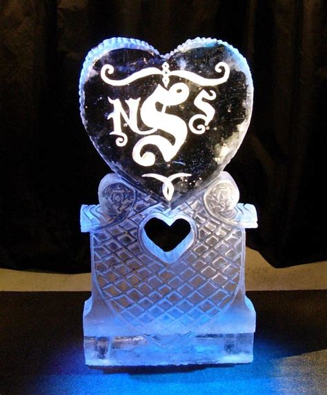 Heart Monogram Ice Sculpture