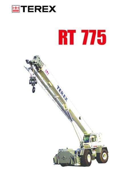 Terex Rt775 Rough Terrain Crane Load Chart And Specification Cranepedia