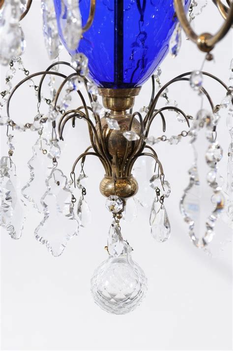Swedish Cobalt Blue Glass And Crystal Chandelier Circa 1880 At 1stdibs