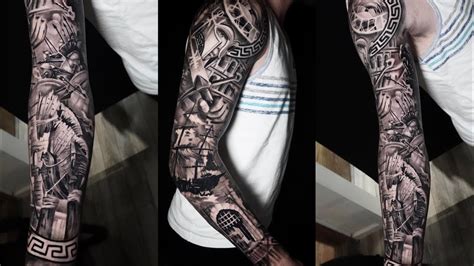 Highlight Badass War Sleeve Tattoo Done By Ishine Ink Youtube