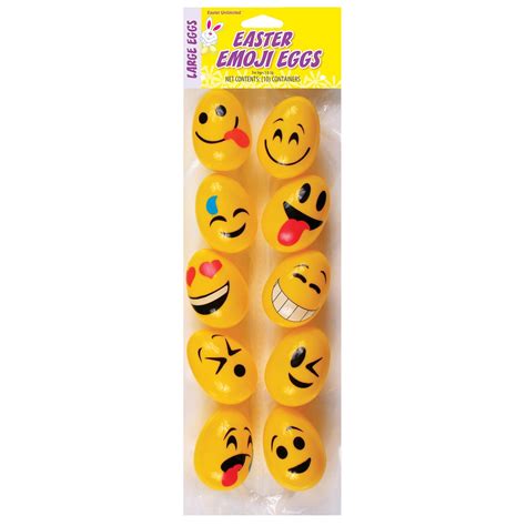 Emoji Faces Emoticon Smiley Fillable 25 Plastic Easter Eggs Yellow