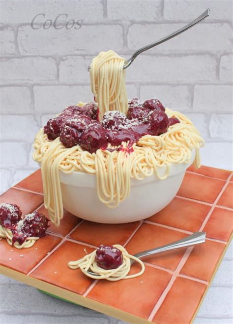 Spaghetti And Meatballs Gravity Cake Gravity Cake Gravity Defying Cake Anti Gravity Cake
