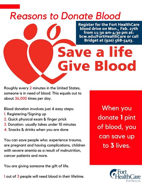 Reasons To Donate Blood Fort Healthcare