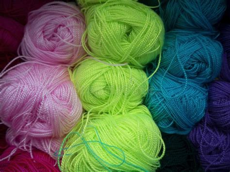 Different Color Woolen Threads For Knitting Colored Balls Of Yarn