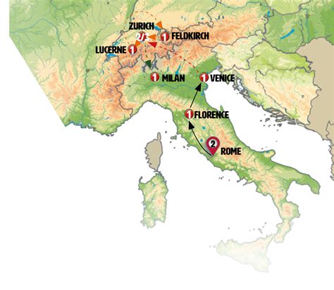 Map Of Italy And Switzerland World Map