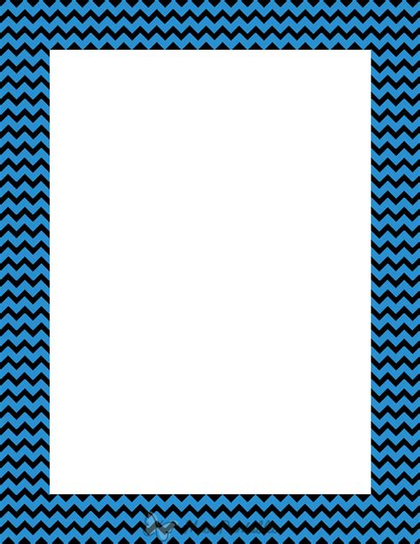 Printable Black And Blue Mini Chevron Page Border