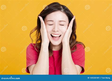 Young Asian Woman With Surprised Gesture Stock Image Image Of Shocked Success 169230189