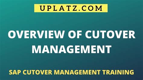 Overview Of Cutover Management Sap Cutover Management Training