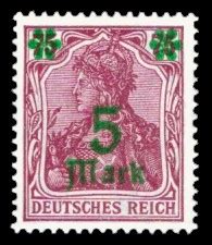 Wohin briefmarke bei din a4 umschlag mit fenster. Germania (mit grünem Aufdruck) - Briefmarke Deutsches Reich