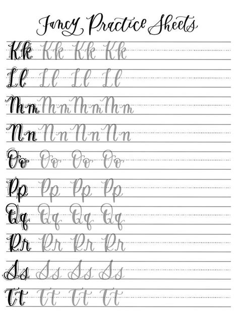 Fancy Practice Sheets - Lowercase & Uppercase Full Alphabet | Hand