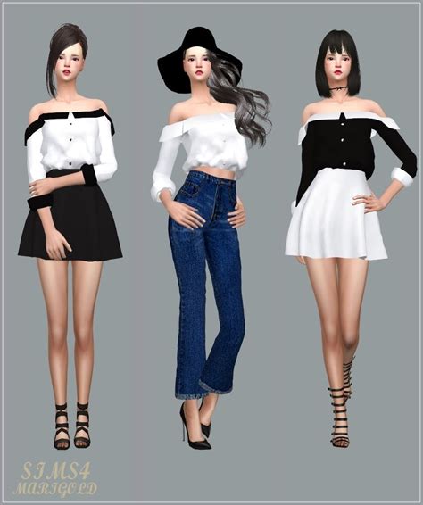 Sims 4 Item Creation Blog 여성용 옷 블라우스 의상