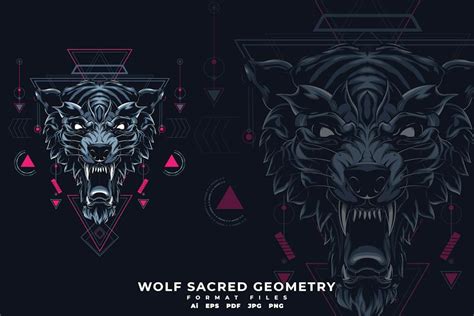 Wolf Sacred Geometry Graphics Envato Elements