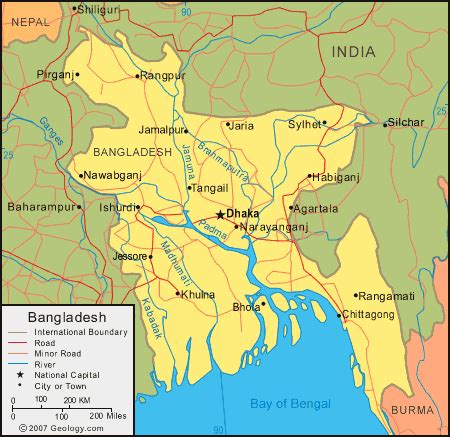 Bangladesh Map And Bangladesh Satellite Image