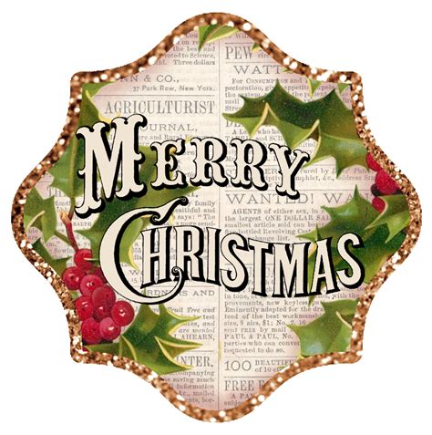 Vintage Merry Christmas Clipart | Free download on ClipArtMag png image