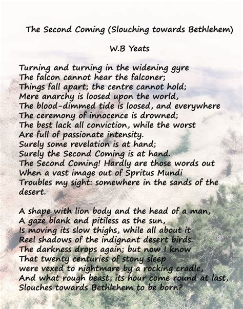 The Second Coming W B Yeats Serendipity Seeking Intelligent Life