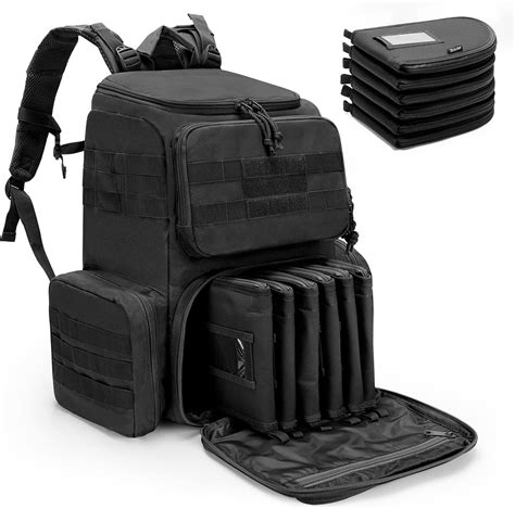 Dsleaf Tactical Range Pistol Backpack With 6 Pistol Cases