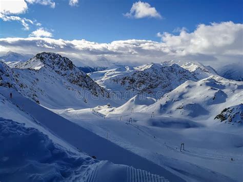 Snow Capped Mountains In Switzerland Taken In Davosswitzerland Stock