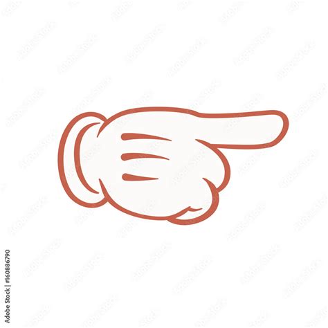 Cartoon Animated Gloved Hand With Pointing Finger Outside Hand View