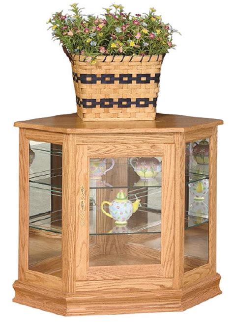 Deluxe Console Corner Curio Cabinet From Dutchcrafters Amish Furniture