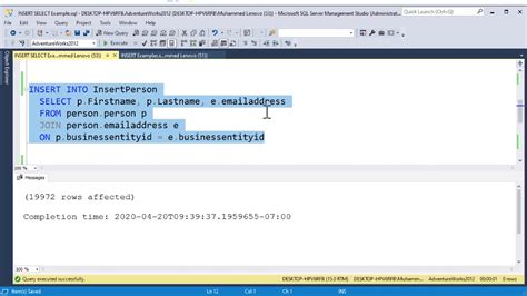 Sql insert into select syntax. 31 INSERT INTO SELECT Microsoft SQL Server - YouTube