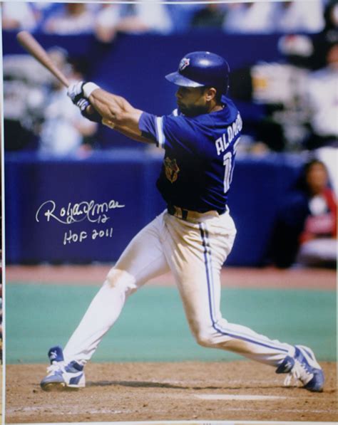 Hall of famer roberto alomar was fired by the blue jays and banned from the mlb on friday after he was accused of sexual misconduct against a woman he worked with. Signed Alomar Picture - 16x20