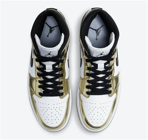 Nike Air Jordan 1 Mid Metallic Gold Black White 2020 Aw 20 靴・ブーツ・サンダル