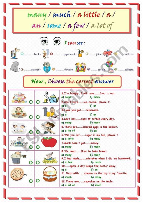 How Many How Much Atividades