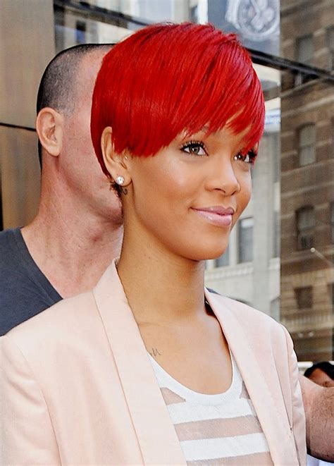 Rihanna Short Hair Short Red Hair Short Hair With Bangs