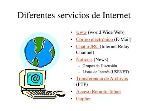 Ppt Diferentes Servicios De Internet Powerpoint Presentation Free