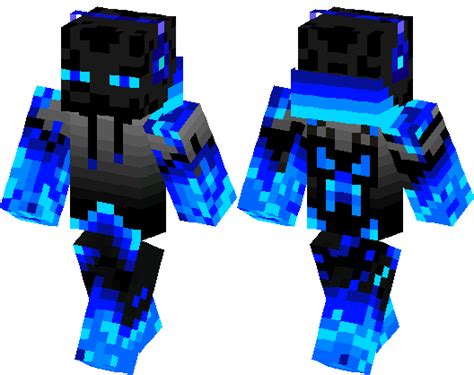 My new minecraft skin but i shaded the mask but i added another eye slot. Blue Enderman Skin | Minecraft PE Skins