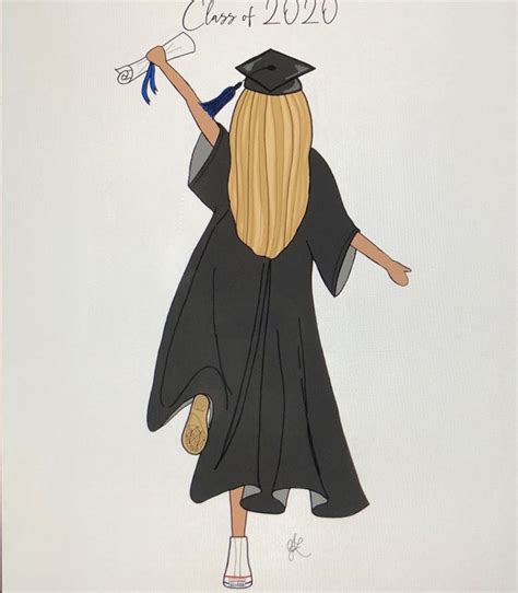 Graduate Illustrationgrad Tgraduation In 2023 Graduation Art