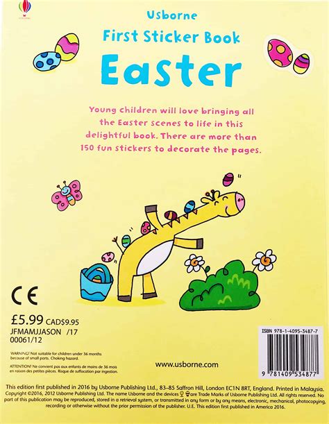 Usborne Easter First Sticker Book Fun Easter Activities For Kids