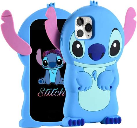 findworld cases for iphone 11 case lilo stitch cute 3d cartoon unique soft silicone