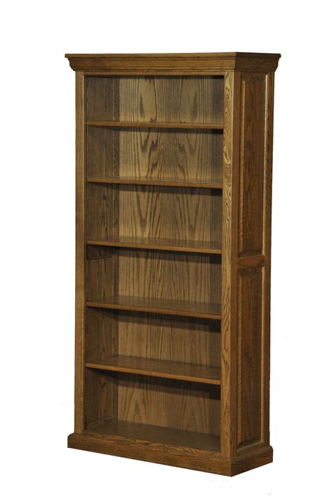 Traditional 6 Ft Bookcase With Raised Panel Sides Amish Furniture