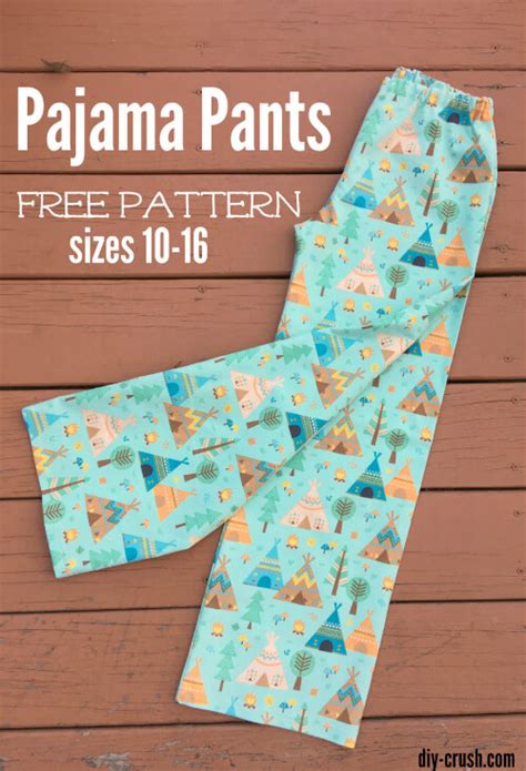 Free Pajama Pant Pattern Diy Crush Pants Sewing Pattern Pajama