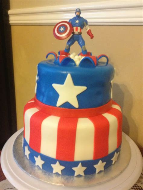 So, i designed a cake, trying as much as i could to incorporate as many of his favorite superheroes on the birthday cake as possible. Captian America | Sugar Love Cake Design | Pinterest ...
