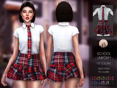 School Uniform In 2020 Sims 4 Dresses Sims 4 Mods Clothes Sims 4