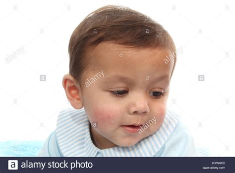 Mixed Race Baby Boy Playing On Soft Rug Stock Photo Alamy