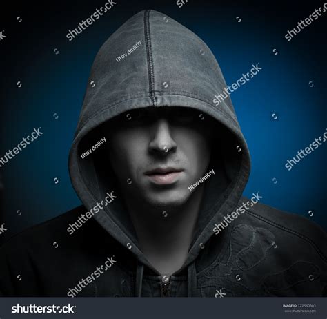 Scary Evil Man Hood Darkness Foto Stock 122560603 Shutterstock
