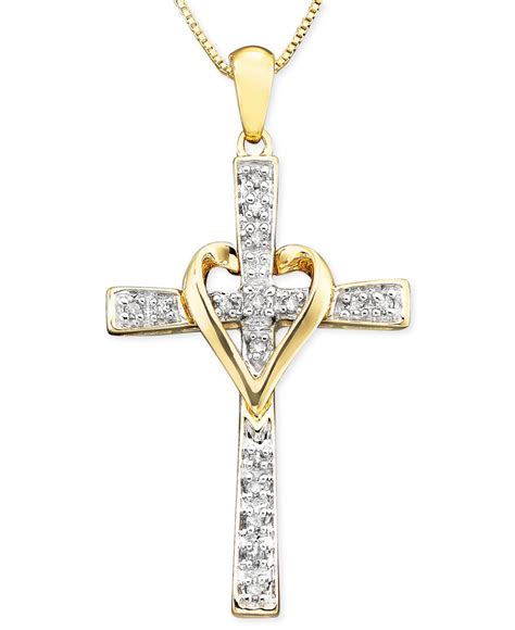 Browse our collection and find meaningful pieces that inspire faith. Macy's Us Cross Diamond Pendant Necklace In 14K Yellow Or White Gold (1/10 Ct. T.W.) in Gold ...